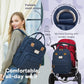 RUVALINO Diaper Bag Backpack, Multifunction Travel Pack Maternity Baby Changing Bags, Large Capacity, Waterproof, Peacock Blue