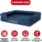 The Dog’s Bed Orthopedic Dog Bed Large Blue Oxford with Red Trim UK Flag Dog Bed 36x27 Memory Foam, Pain Relief: Arthritis, Post Surgery, Lameness, Veterinary Approved, Waterproof Washable Cover