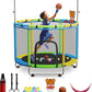 Toddler Trampoline for Kids Ages 3-8 - 5 ft Toddler Trampoline with Net, Basketball Hoop, Ocean Balls, Boxing Bag, Hammock - Indoor and Outdoor for Kids, Backyard