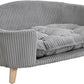 Christopher Knight Home Elroy Orthopedic Dog Bed, Elevated Dog Sofa Bed for Small Dog, Supportive Foam Pet Couch Bed with Wooden Legs, Modern Pet Sofa Bed, Gray