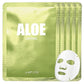 LAPCOS Aloe Sheet Mask, Daily Face Mask with Cucumber and Aloe Gel to Calm and Moisturize Skin, Korean Beauty Favorite, 5-Pack