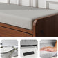 MHOM Brown Modern Entryway Bench with 2 Flip Drawers, Entryway Shoe Bench with Padded Seat Cushion, Wooden Storage Bench for Bedroom and Apartment