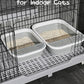 BNOSDM Senior Cat Litter Box Low Entry Kittens Travel Litter Box with Scoop Open Collapsible Shallow Cats Potty Pan Foldable Pet Toilet for Sick Disabled Older Elderly Cats Pink