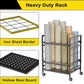 GIOTORENT Blueprint Storage Rack, Blueprint Holder with Wheels, Used for Storing Map/Poster/Blueprint/Architectural Construction Plan, 12 Slots, 2 Brakes, Silent Wheel for Home, Office, School(Black)