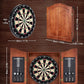 Sisal Dart Board Cabinet Sets, Decorative Dart Boards for Adults [6*Steel Darts] - Wooden Dartboard Cabinet with Integrated Scoreboard for Family Game Rooms