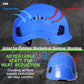 AOLAMEGS Construction Blue Hard Hats - Adjustable Vented Hard Hat with Visor for Men Women ABS Safety Helmet 6-Point Suspension Work Safety Helmet for Outdoor Height Industrial (with Clear Visor)