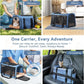 PETSFIT Soft-Sided Cat Carriers & Car Seats with Patent Safe Buckles, Clip-On Harness，18"x11"x11" Airline Approved Pet Carrier - 9 lbs Capacity (Blue)