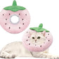 Soft Cat Cone Collar, Cute Cat Recovery Collar Suitable for Small, Medium, Large Cats,Elizabethan Neck Collar for Cats After Surgery (Strawberry, Small)