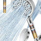 Filtered Shower Head with Handheld, Huge 6-Inch High Pressure Detachable Showerhead with Filters, Premium Chrome Water Softener Shower Head for Hard Water, Built-in Power Wash to Clean Tub and Pets