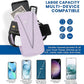HiRui Cell Phone Holder Arm Bag & Wrist Bag for Phone, Sports Running Armband for Gym & Cycling, Compatible with iPhone 16/16Pro/Plus/15/14 Samsung Galaxy All Phones, Reflective & Adjustable (Purple)