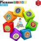 PicassoTiles 102pcs Pixel Magnetic Puzzle Cube 1” Pixel Mix & Match Toys with Ideabook STEM Education Learning Building Block Magnets Construction ToySet Stacking Creative Kit for Kids Age 3+ PMC102