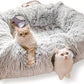 XxingSheep 4 Cave Shuttled XL Cat Tunnel Bed for Indoor Cats Peekaboo Toy Donut with Warm Mat