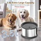 UPSKY 3.5L Dog Water Bowl,Large Capacity No Spill Dog Water Bowl,Stainless Steel Spill Proof Slow Water Feeder,No Splash Water Bowl with Anti-Slip Mat for Messy Drinkers Grey