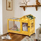 Wooden Rabbit Hutch with Waterproof Roof,Outdoor/Indoor Bunny Cage with Removable Slide-Out Bottom Tray, Chewproof Rabbit cage for Small-Medium Animals (Guinea Pigs, Hedgehogs)