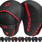 RDX Boxing Pads Curved Focus Mitts, Maya Hide Leather Kara Hook and jab Training Pads, Adjustable Strap Ventilated, MMA Muay Thai Kickboxing Coaching Martial Arts Punching Hand Target Strike Shield