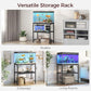 20 Gallon Fish Tank Stand, Aquarium Stand with 2-Tier Storage Shelves, Heavy Duty Breeder Turtle Terrarium Stand Rack for Home Office, 24.0" L x 11.8" W x 24.4" H, Black FTBK2001
