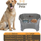 Neater Pet Brands Neater Feeder Deluxe Mess Proof Dog Bowls Elevated for Large Dogs Over 40 lbs, Made in USA, No Spill Raised Dog Food Bowl Stand Feeding Station, Food and Water Bowl Set, Grey