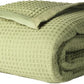 Salt Earth GOTS Certified 100% Organic Cotton Throw Blanket, 90" X 90" Blankets & Throws for Bed, Throw Blanket for Couch,Modern & Cozy Blanket, All Seasons, Waffle Blanket, Soft Blanket (Mosstone)