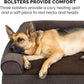 Furhaven Orthopedic Dog Bed for Large Dogs w/ Removable Bolsters & Washable Cover, For Dogs Up to 95 lbs - Sherpa & Chenille Sofa - Coffee, Jumbo/XL