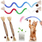 Cat Toys Chew Rope & Silvervine Sticks for Bored Indoor Adult Cats, 4Pcs Interactive Catnip Toys for Cats with Refillable Natural Catnip Bag for Teeth Cleaning