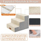 GGIB Dog Stairs for Small Dogs Pet Stairs for Sofa Couch Dog Ramp Pet Steps with Removable Washable Cover, Beige, 13" H, 3-Step