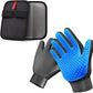 2-in-1 Pet Grooming Glove & Fabric Hair Remover - Reusabie, Silicone Massage Bristles,Static Adhesion for Quiuck Shedding Control,Safe for Dogs & Cats