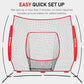 7x7 ft Baseball Net for Batting Pitching Hitting, Softball Pitching Net with Strike Zone, Tee, Ball Caddy, Softball Batting Net Baseball Training Equipment for Kids Adult Youth Sport Practice