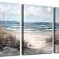TTHYUEWS Canvas Wall Art For Living Room Wall Decor For Bedroom Modern Office Canvas Art Office Decor Blue Sea Beach Wall Paintings Prints Pictures Artwork Ready To Hang Home Decor 16" X 24"3 Piece