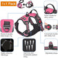 No Pull Dog Harness Adjustable Reflective Oxford Easy Control Medium Large Dog Harness with A Free Heavy Duty 5ft Dog Leash (XL (Neck: 21.5"-33", Chest: 30"-39.5"), Pink Harness+Leash)