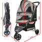 ROODO Escort 3 Wheel Dog Cat Pet Stroller for Small/Medium Dogs Cats Best Lightweight Foldable Portable Compact Jogger All Terrain Travel Pet Gear System Puppy Doggie Bunny Kitty Stroller(Grey)