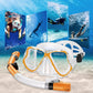 Greatever Dry Snorkel Set,Panoramic Wide View,Anti-Fog Scuba Diving Mask,Professional Snorkeling Gear