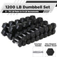 WF Athletic Supply Rubber Coated Hex Dumbbell Set, Multiple Choices Available - Dumbbells with Rack Stand and Mat, or Dumbbells Only (200/550/1200/2100/3000 LB)