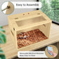 24" Hamster Cage, Top Opening Lockable Roof Door Gerbil Cage, Dwarf Hamster Cage with Hygrometer, Mice and Small Animal Habitat, Chewproof Syrian Hamster Enclosure, (Wooden, 24" L x 16" W x 16" H)