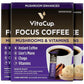 VitaCup Focus Mushroom Coffee Instant Packets, for Memory & Clarity Support, w/Fiber, Chaga, Lion’s Mane, D3, B Vitamins, Medium Roast, 100% Arabica & Robusta Coffee in Single Serve Sticks, 72 Ct