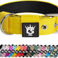 TSPRO Tactical Dog Collar 1.25 Inch Wide Thick Dog Collars with Heavy Duty Metal Buckle, Durable, Strong, Adjustable for Small Dogs (Yellow S)