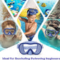 Kids Swim Goggles with Nose Cover, Anti-Leak Swim Mask with Elastic Fabric Strap, UV Protection Swimming Goggles for Kids