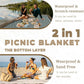 Genovega 2 in 1 Extra Large Outdoor Picnic Blanket Waterproof Woven Boho Mat Giant Beach Towel Travel Essential Yoga Accessories Park Patio Lawn Garden Grass Ground Music Festival Concert Must Have