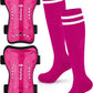 Kids Soccer Shin Guards and Socks Toddler Soccer Shin Pads Protective Defender Gear for 3-15 Years Old Youth Boys Girls