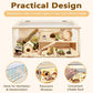 Prolee Hamster Cage Chewproof Wood, Mice and Rat Habitat Openable Top with Acrylic Sheets Solid Built, Small Animal Cage, 40 Inch Length