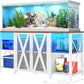 DWVO 75-120 Gallon Aquarium Stand with Power Outlet & LED Light, Cabinet for Accessories Storage - Heavy Duty Metal Fish Tank Stand Suitable for Turtle Tank, Reptile Terrarium, 2000LBS Capacity, White