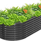 VINGLI Galvanized Raised Garden Beds Outdoor, 6x3x2 Ft, 8x4x2 Ft Lager Metal Planter Raised Beds for Planting Vegetables Flowers Herb (8 * 4 * 2（Oval）)