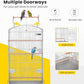 VIVOHOME 64 Inch Bird Cage with Play Top and Rolling Stand for Parrots Conures Lovebird Cockatiel Parakeets Gray