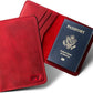 PEGAI Personalized Leather, Passport Holder For Travel | Handmade Passport Wallet Cover Case | Travel Document Holder, Passport Cover for Men, Women, and Family | Pike (Rose)