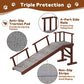 Onelike Wooden Dog Ramp for Bed with Removable Side Rail and Non-Slip Carpet, Stable Pet Ramp Stair for Couch Sofa for Small & Large & Senior Dogs, 60" Long Ramp Brown