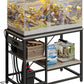 40-50 Gallon Fish Tank Stand with Charging Station, 36x19 Metal Aquarium Stand with 3-Tiers Adjustable Storage Shelves, 6-Legs Reptile Terrarium Stand, 660 LBs