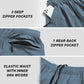 Men's Gym Shorts Sports Quick Dry Workout Running or Casual Training Short with Zipper Pockets