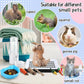 19 Pcs Rabbit Starter Kit Small Bunny Litter Box Rabbit Grooming Kit Water Bottle Bunny Toys Hay Feeder Bowl Blankets with Cleaning Set for Guinea Pig Accessories(Black,Cloud)