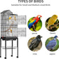 YITAHOME 62 Inch Large Bird Cage - Metal Flight Cage with Rolling Stand, Feeding Doors & Hanging Accessories for Parrots Cockatiels Conures Lovebirds Parakeets Small Birds