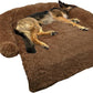 GGIB Calming Dog Bed Fluffy Plush Dog Mat for Furniture Protector with Removable Washable Cover for Large Medium Small Dogs and Cats (Large, Brown)