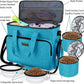 BAGLHER Dog Travel Bag, Pet Travel Bag (ALL Pet Travel Supplies), With 2 Pet Food Containers and 2 Collapsible Silicone Bowls; Essential Kits for Pet Travel Sky Blue